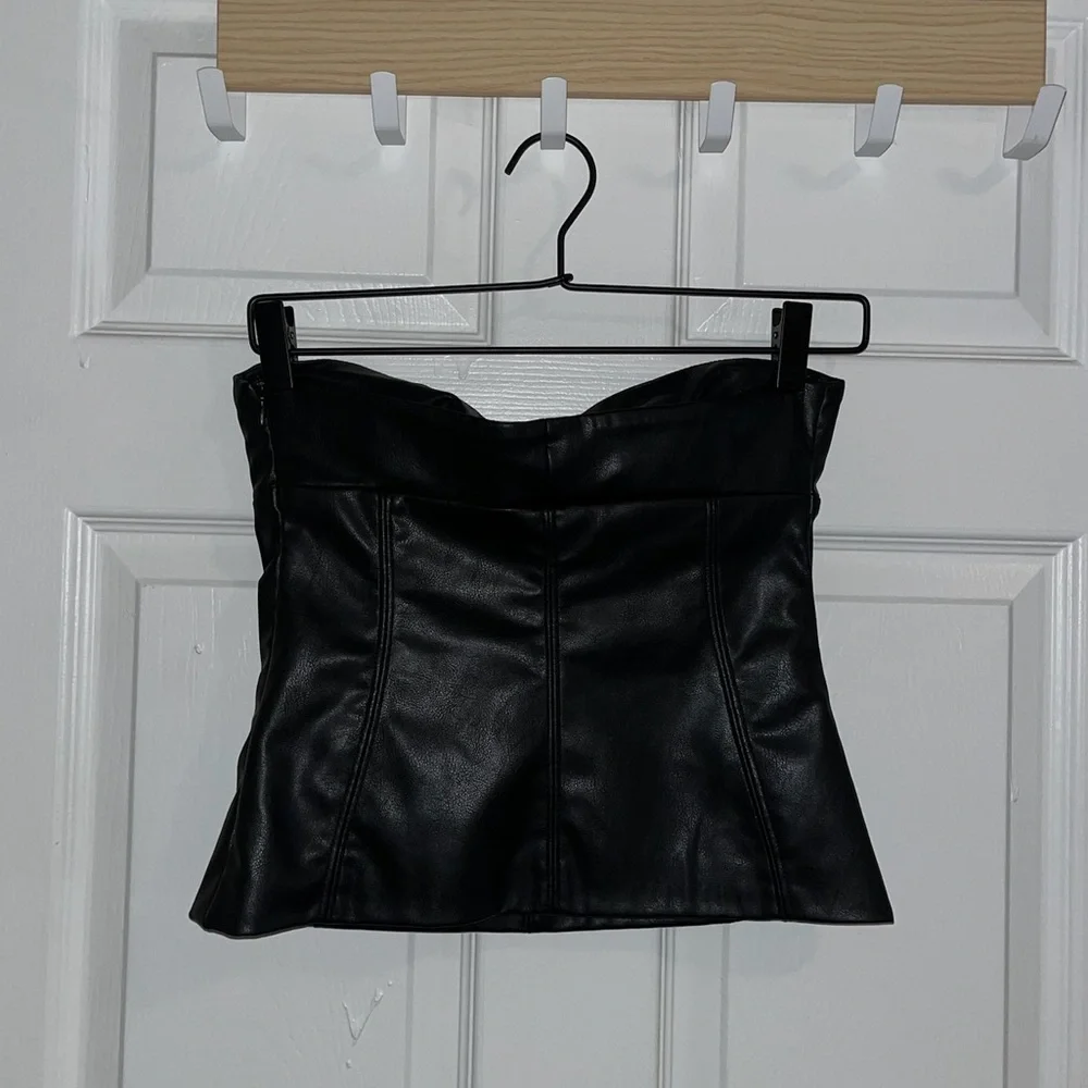 Zara Leather Tube Top - Picture 3 of 9